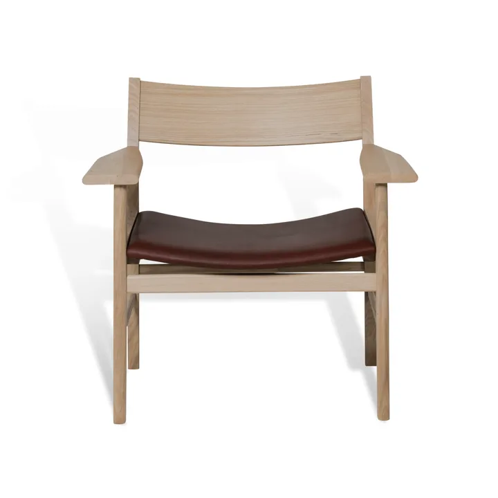 Siza poltrona lounge - Rovere laccato opaco pigmentato bianco – pelle Mocca Tärnsjö - Mavis