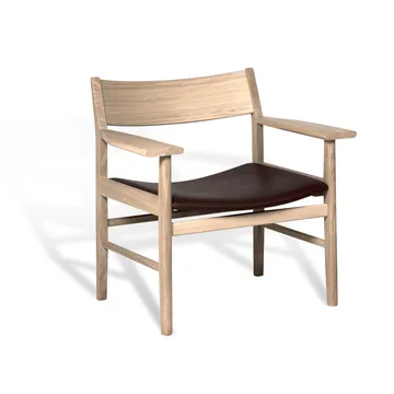 Siza poltrona lounge - Rovere laccato opaco pigmentato bianco – pelle Mocca Tärnsjö - Mavis