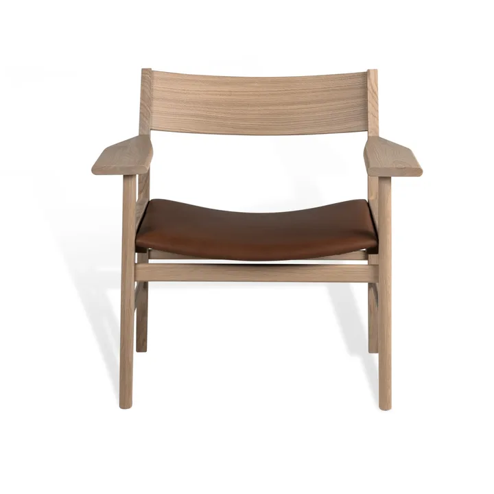 Siza poltrona lounge - Rovere opaco laccato bianco pigmentato-Cognac pelle Tärnsjö - Mavis
