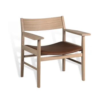 Siza poltrona lounge - Rovere opaco laccato bianco pigmentato-Cognac pelle Tärnsjö - Mavis