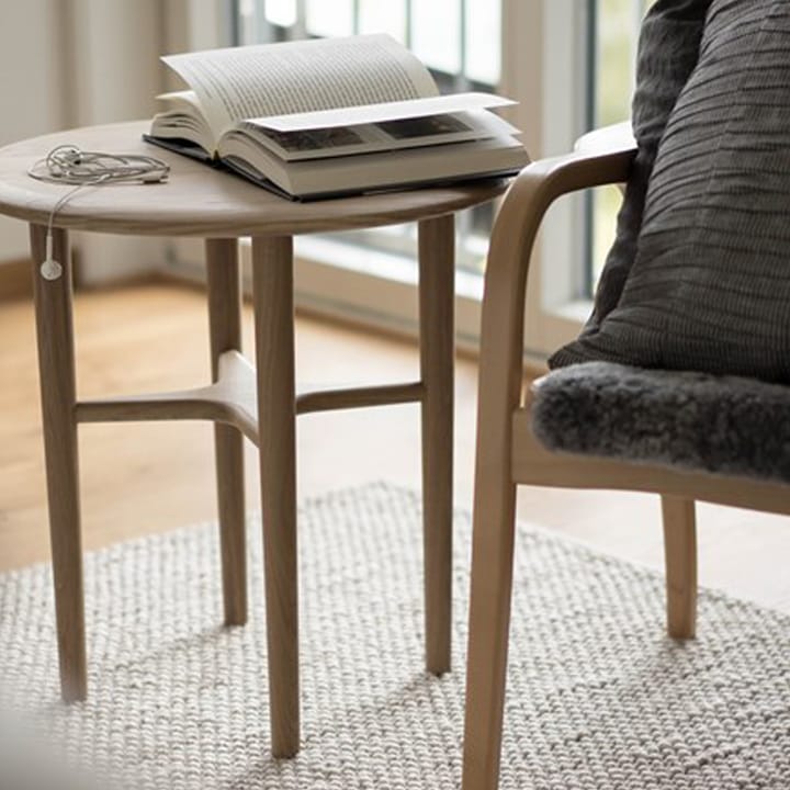 Tavolino Crest, rovere pigmentato bianco vernice trasparente Mavis
