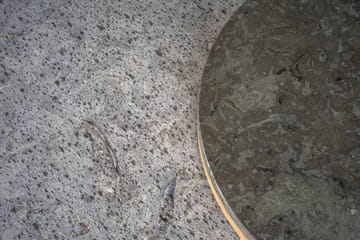 Tavolino Dondo in rovere sbiancato Ø80 cm - Pietra calcarea levigata - Mavis