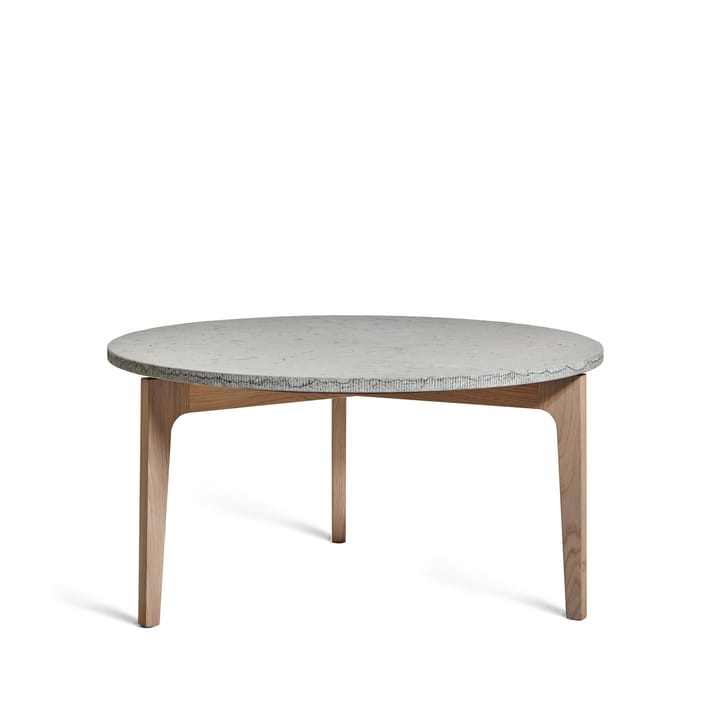 Tavolino Höllviken Ø80 cm - Gamba in rovere pigmentata bianco-calcareo - Mavis
