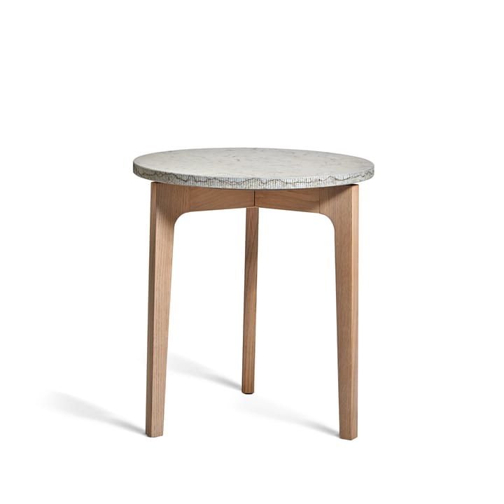 Tavolino Höllviken - pietra calcarea, gambe in rovere verniciato bianco - Mavis