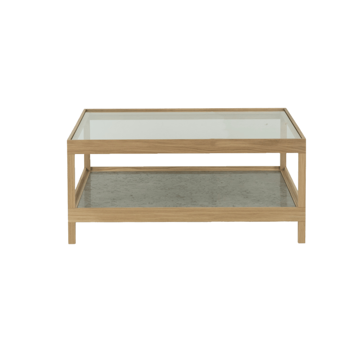 Tavolino Ima 90x90 cm - Rovere opaco verniciato bianco, pietra calcarea - Mavis