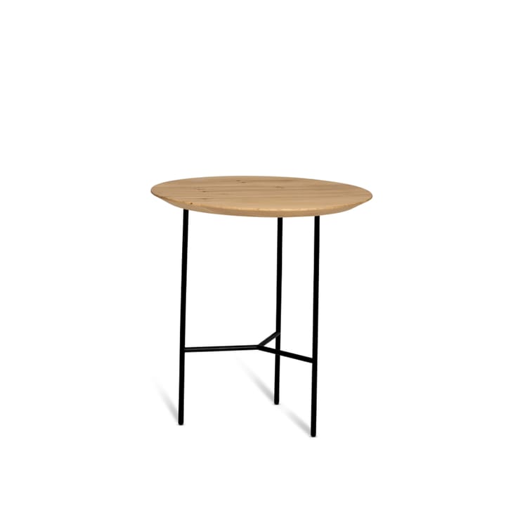 Tavolino laterale Tribeca  - rovere laccato, gambe nere, ø47 cm - Mavis