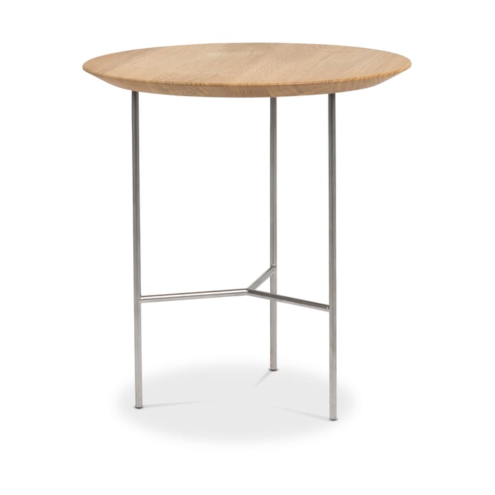 Tavolino laterale Tribeca  - rovere oliato rustico, gambe cromate satinate, ø47 cm - Mavis