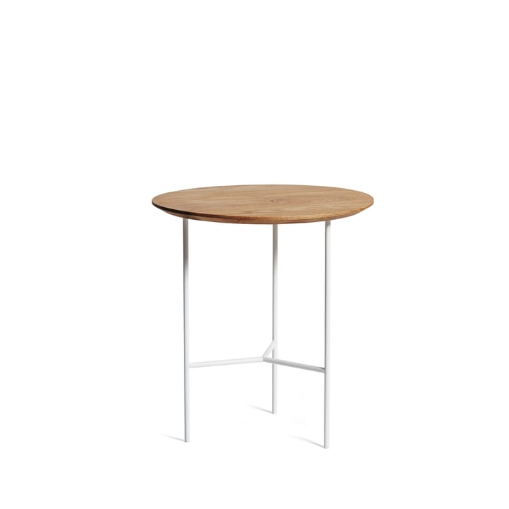Tavolino laterale Tribeca  - rovere olio rustico, gambe bianche, ø47 cm - Mavis