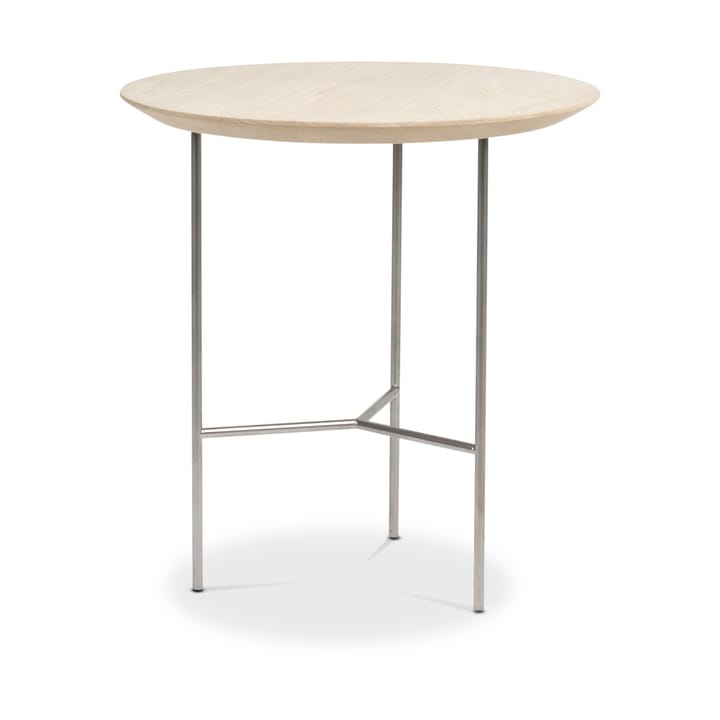 Tavolino laterale Tribeca  - rovere saponato rustico, gambe cromate satinate, ø47 cm - Mavis