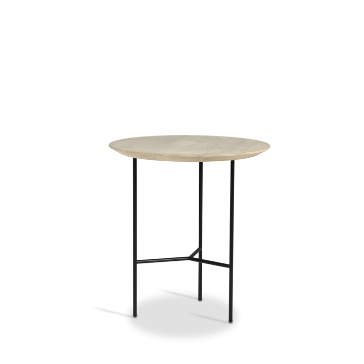 Tavolino laterale Tribeca  - rovere sbiancato sapone rustico, gambe nere, ø47 cm - Mavis