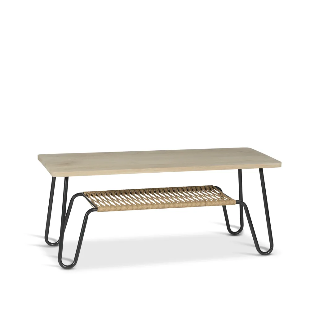 Tavolino Marcel, rovere saponato rustico, 120x50 Mavis