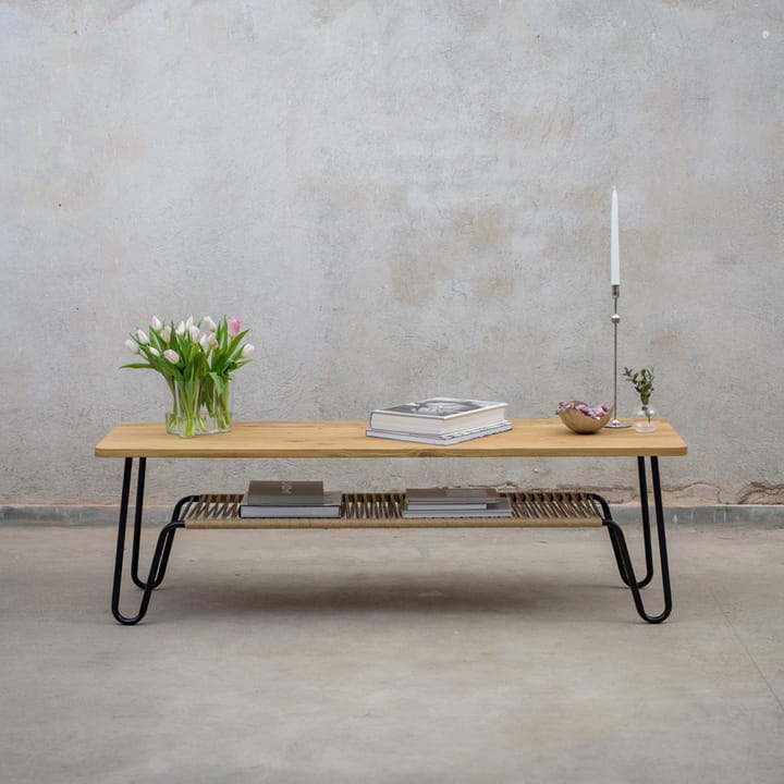 Tavolino Marcel, rovere saponato rustico, 120x50 Mavis