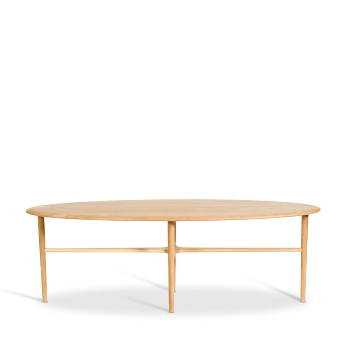 Tavolino ovale Crest, rovere bianco pigmentato vernice trasparente, ovale Mavis