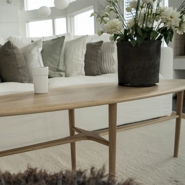Tavolino ovale Crest - rovere bianco pigmentato vernice trasparente, ovale - Mavis