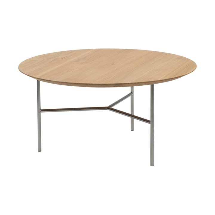 Tavolino Tribeca - rovere laccato, gambe cromate satinate, ø80 - Mavis