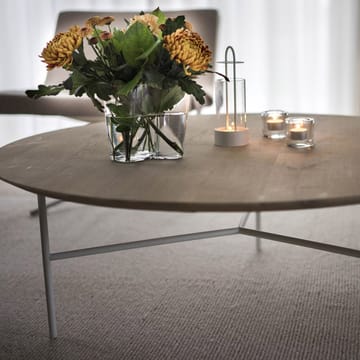 Tavolino Tribeca - rovere laccato, gambe nere, ø110 - Mavis