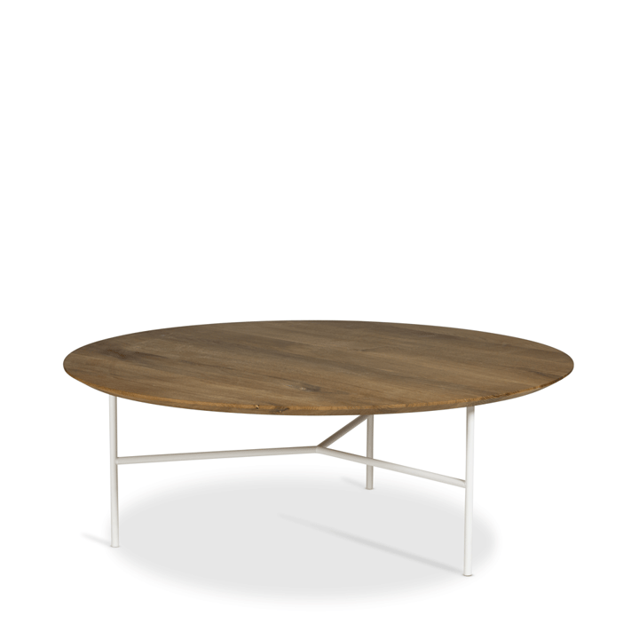 Tavolino Tribeca - rovere oliato rustico, gambe bianche, ø110 - Mavis