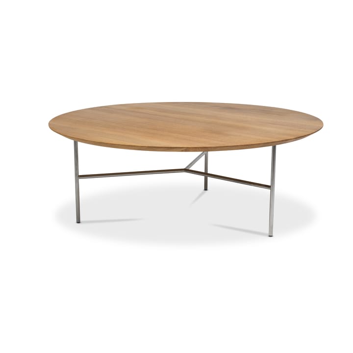 Tavolino Tribeca - rovere oliato rustico, gambe cromate satinate, ø110 - Mavis