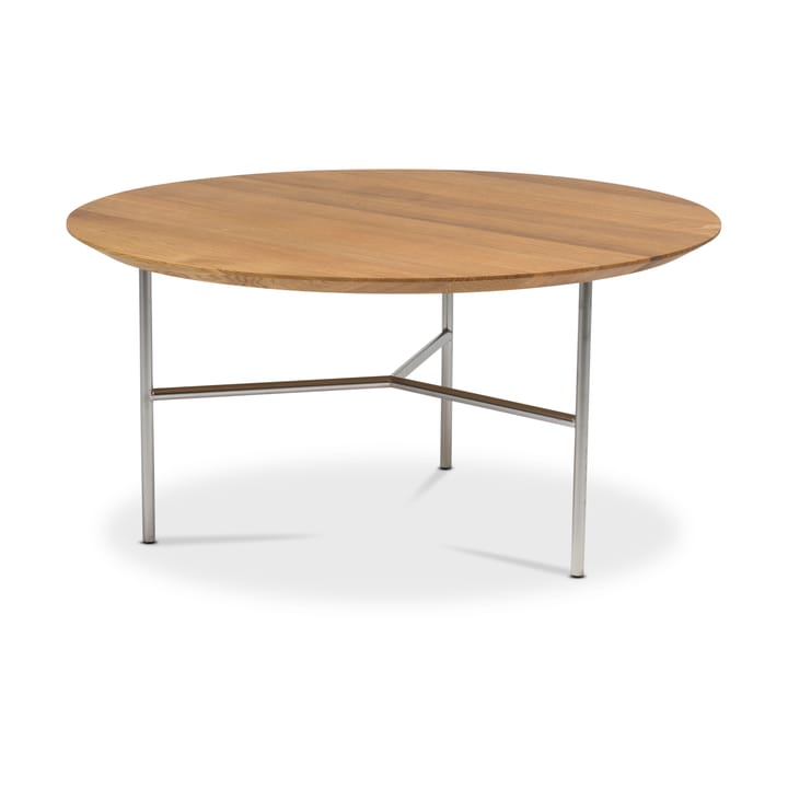 Tavolino Tribeca - rovere oliato rustico, gambe in cromo satinato, ø80 - Mavis