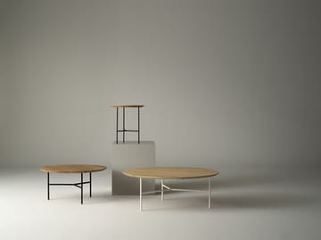 Tavolino Tribeca - rovere oliato rustico, gambe in cromo satinato, ø80 - Mavis