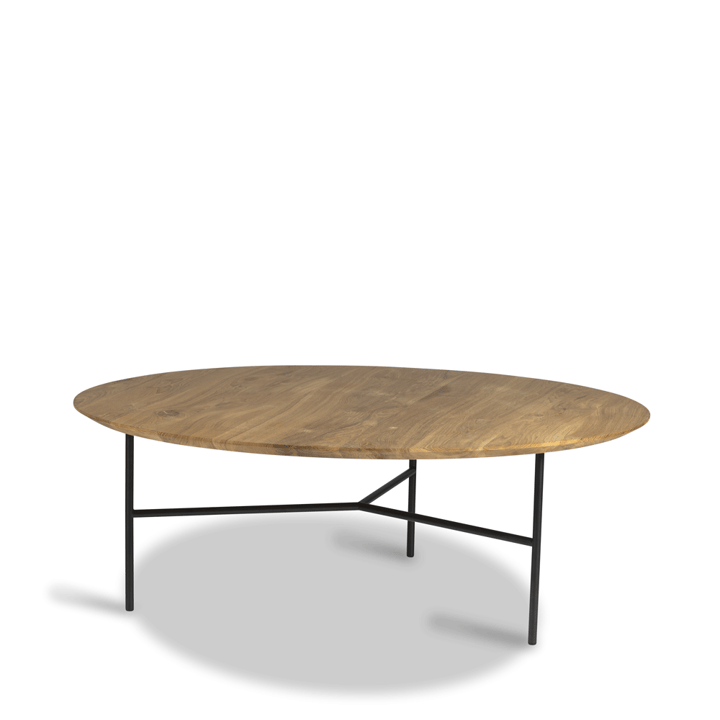 Tavolino Tribeca - rovere oliato rustico, gambe nere, ø110 - Mavis