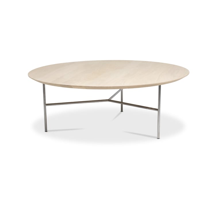 Tavolino Tribeca - rovere saponato rustico, gambe cromate satinato, ø110 - Mavis