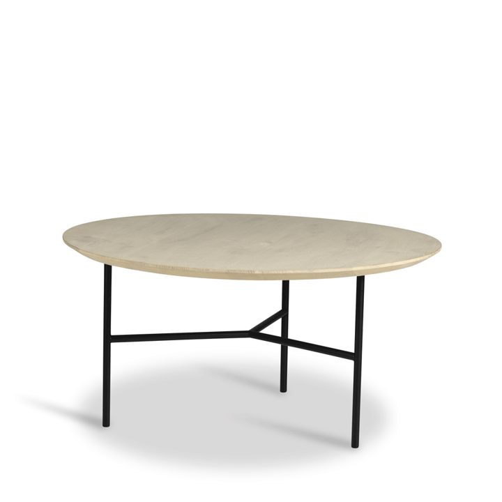Tavolino Tribeca - rovere saponato rustico, gambe nere, ø80 - Mavis
