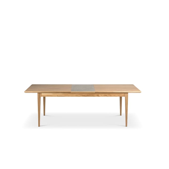 Tavolo Höllviken - Rovere bianco pigmentato vernice opaca-1 inserto-pietra calcarea da 50 cm - Mavis