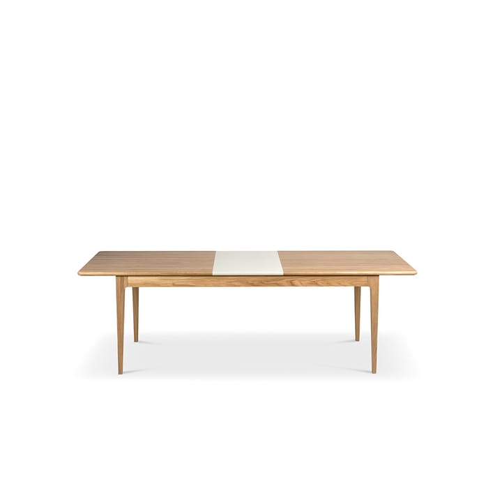 Tavolo Höllviken - Rovere pigmentato bianco vernice opaca-1 inserto-beige MDF da 50 cm - Mavis