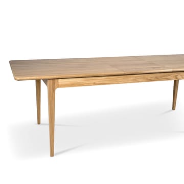 Tavolo Höllviken - rovere verniciato opaco bianco, 2 allunghe, pietra calcarea da 50 cm - Mavis