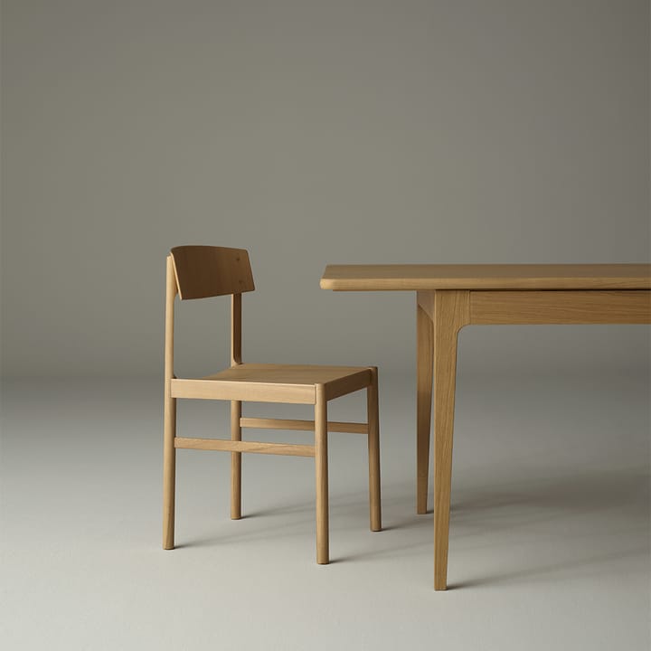 Tavolo Höllviken, rovere verniciato opaco bianco, 2 allunghe, pietra calcarea da 50 cm Mavis
