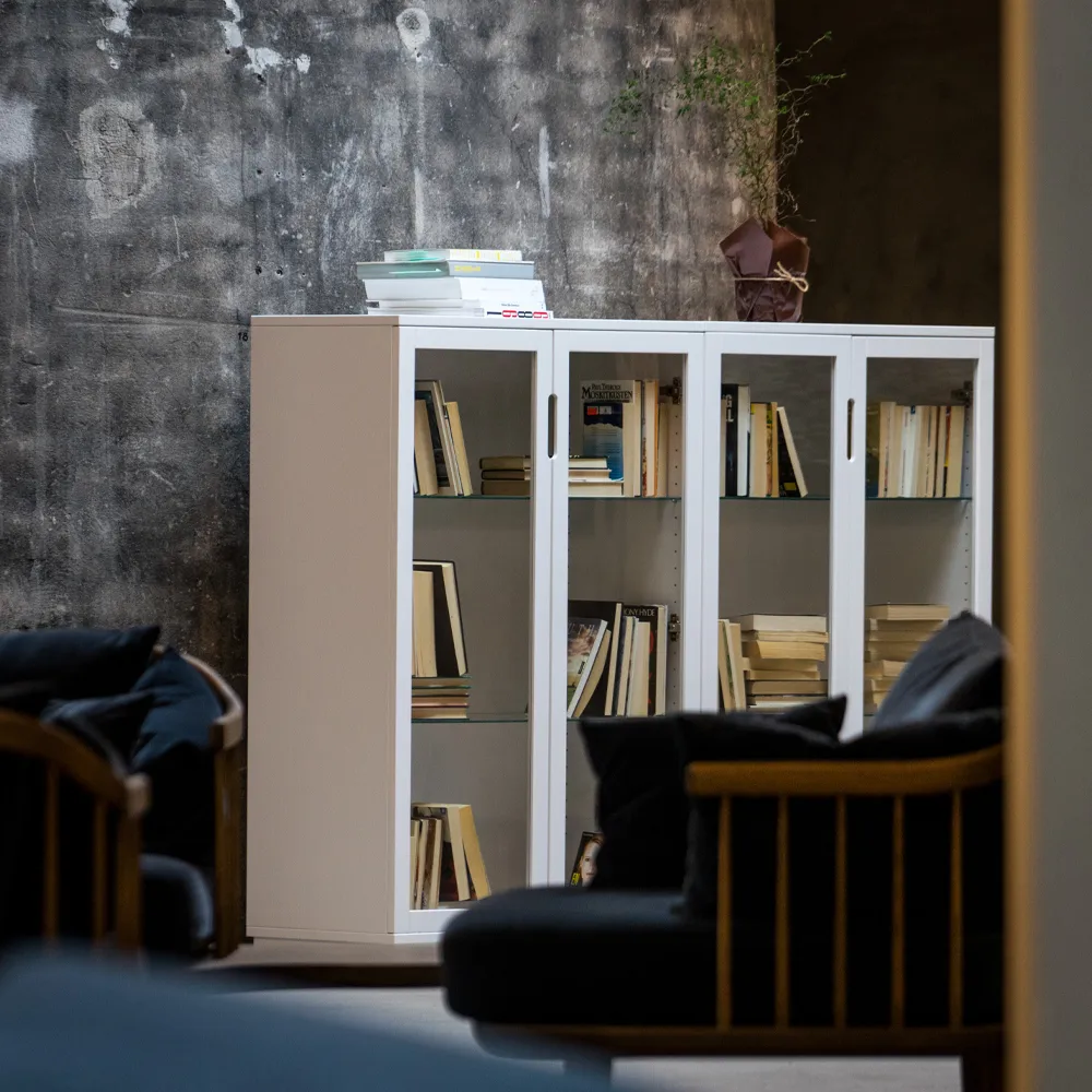 Vetrina 120 cm Aoko , Verniciato bianco Mavis