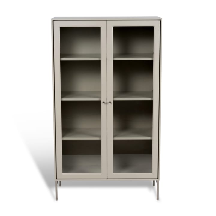 Vetrina 130 cm beige Volt  - Dettagli in acciaio inossidabile - Mavis