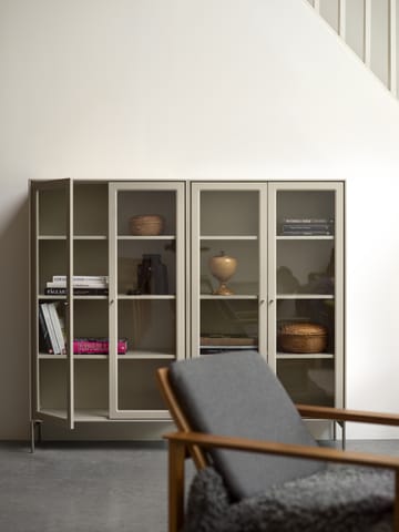 Vetrina 130 cm beige Volt  - Dettagli in acciaio inossidabile - Mavis