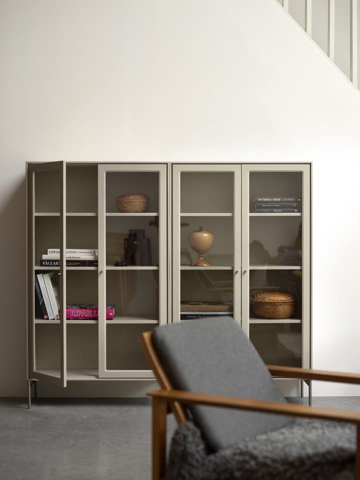 Vetrina 130 cm beige Volt , Dettagli in acciaio inossidabile Mavis