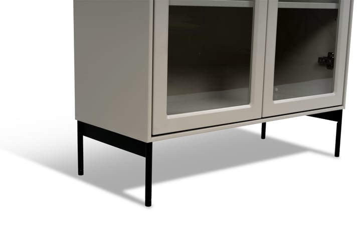 Vetrina 130 cm beige Volt , Dettagli in nero Mavis