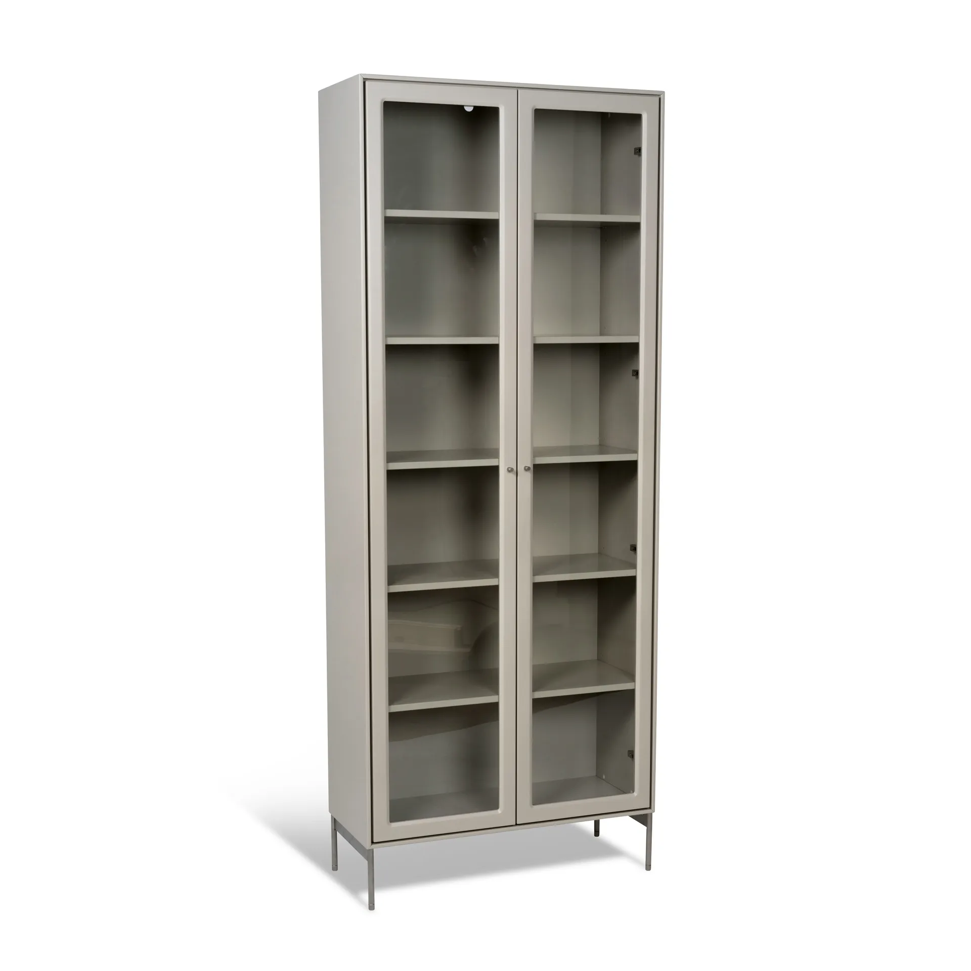 Vetrina 190 cm beige Volt , Dettagli in acciaio inossidabile Mavis