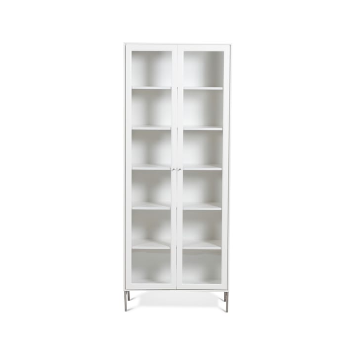 Vetrina 190 cm verniciatura bianca Volt  - Dettagli in acciaio inossidabile - Mavis