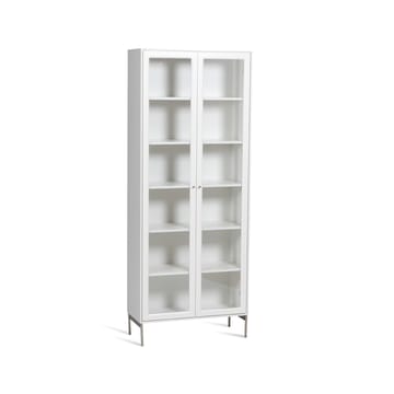 Vetrina 190 cm verniciatura bianca Volt  - Dettagli in acciaio inossidabile - Mavis