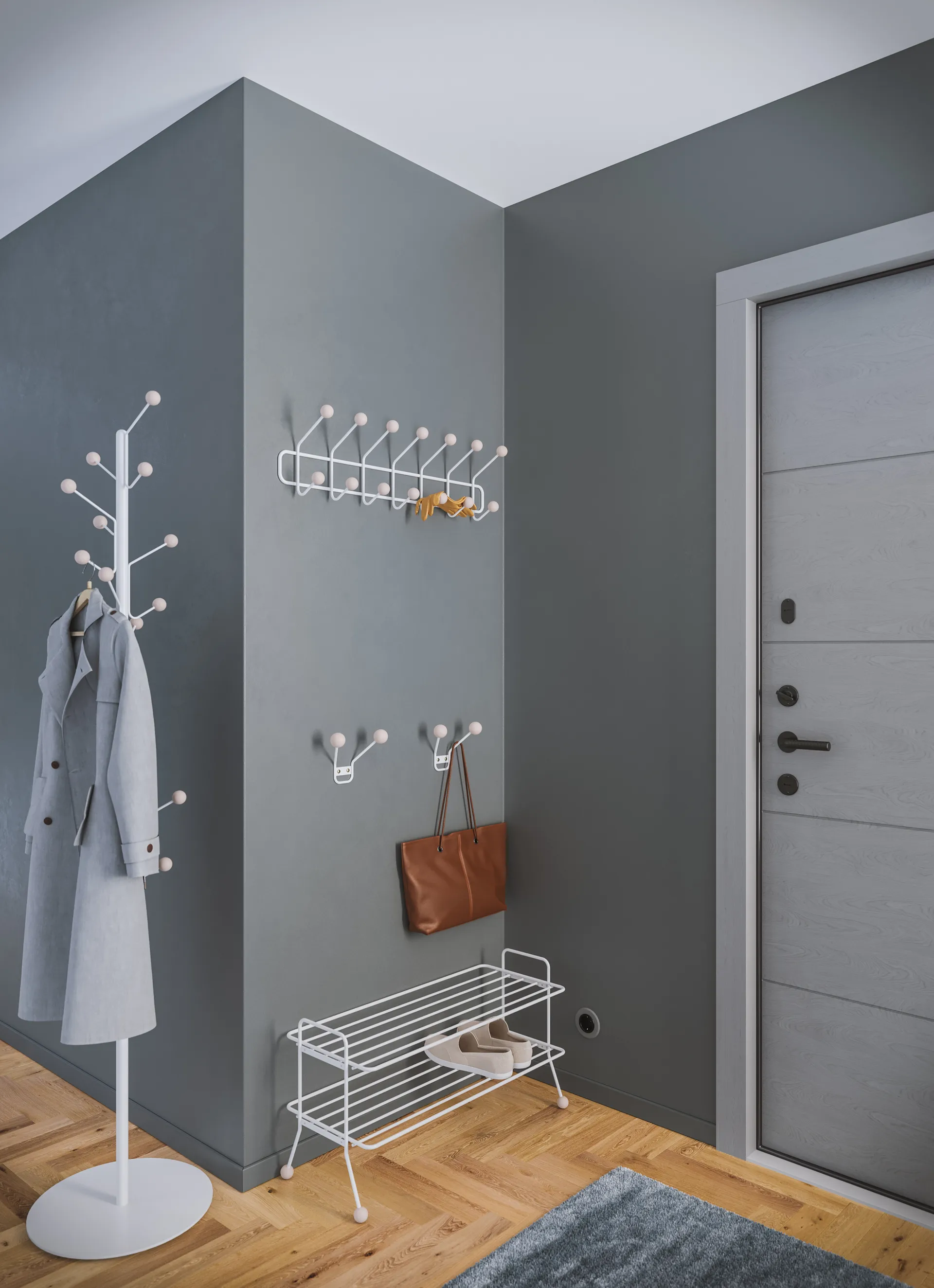 Appendiabiti Bill Floor, Bianco Maze