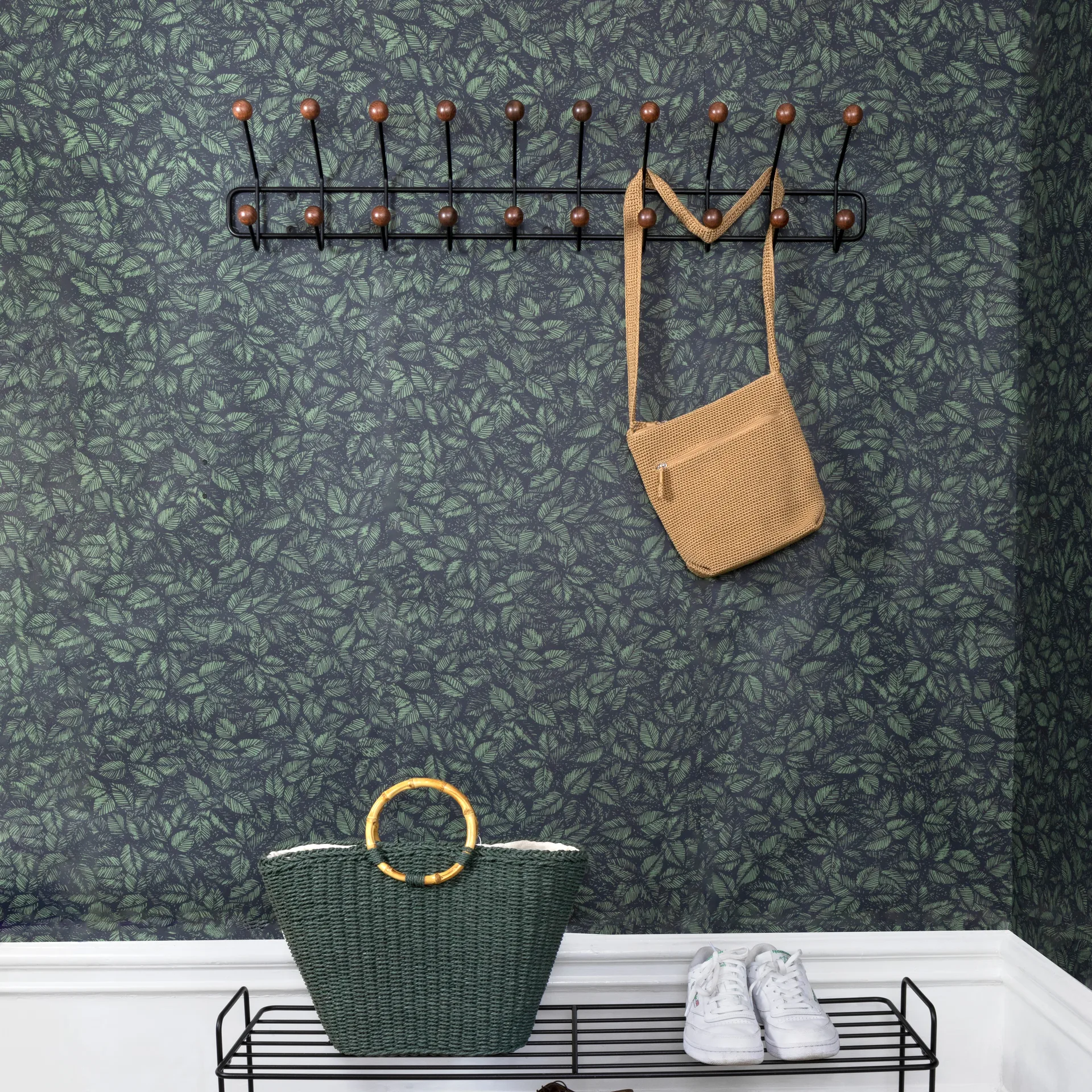 Appendiabiti Bill Horizontal L, nero-marrone scuro Maze