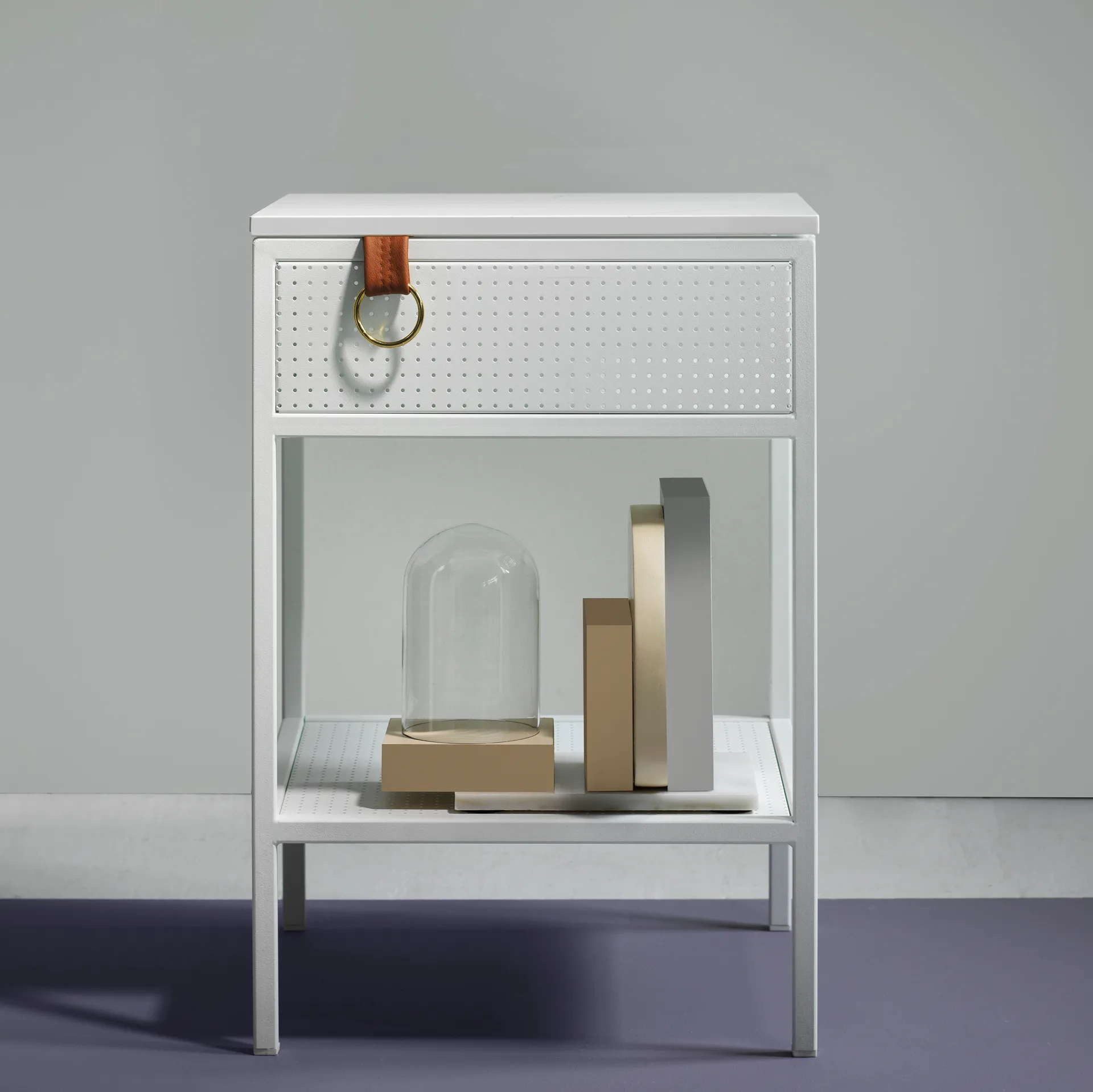 Credenza Tracy allineata a sinistra, Bianco Maze