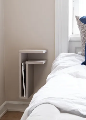 F-shelf mensola a parete in rovere bianco destra + sinistra 2 parti - Maze