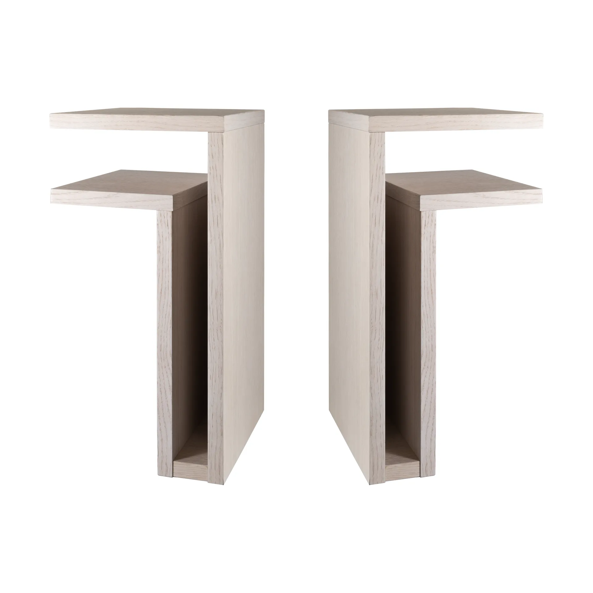 F-shelf mensola a parete in rovere bianco destra + sinistra 2 parti Maze