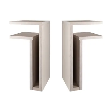 F-shelf mensola a parete in rovere bianco destra + sinistra 2 parti - Maze