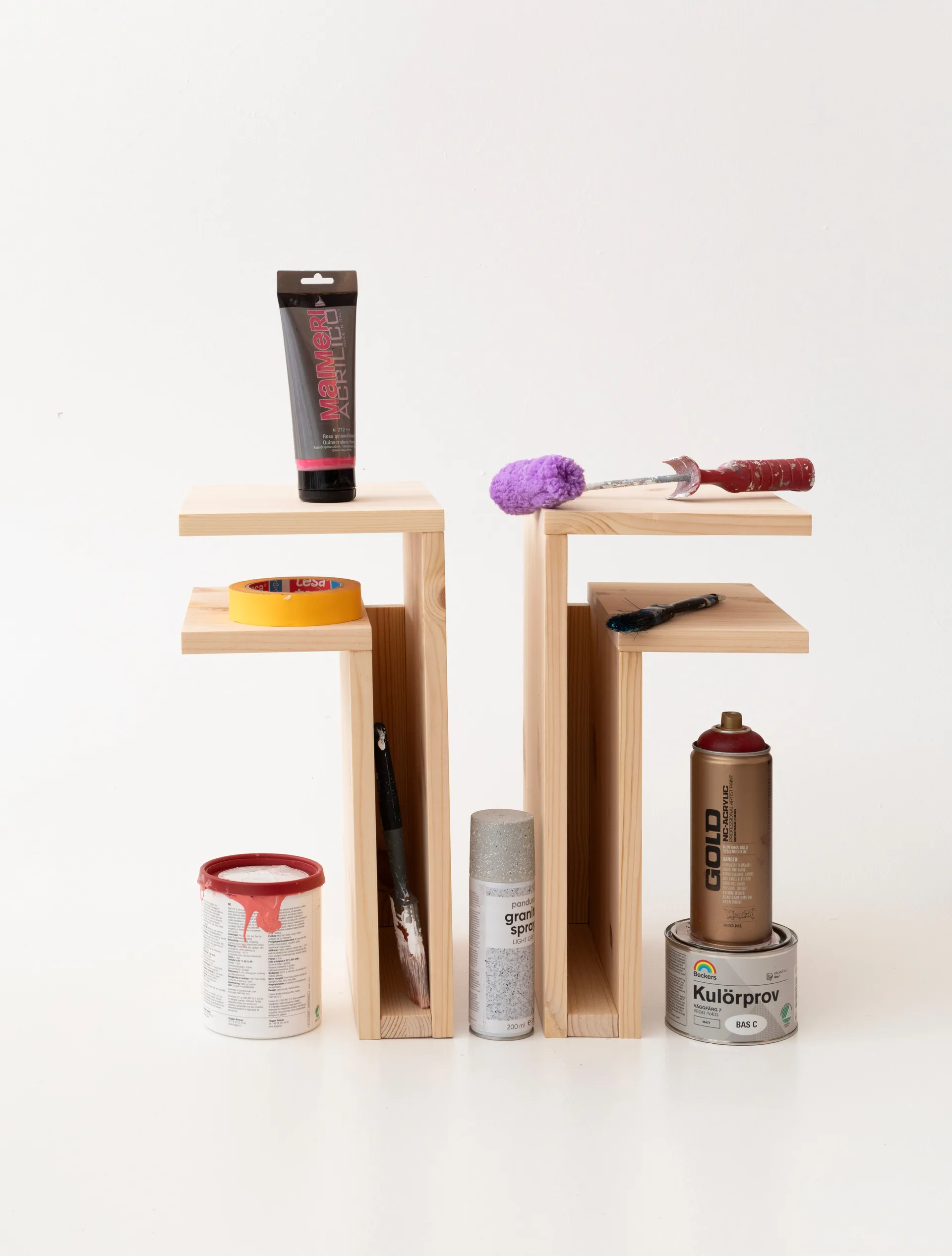 Mensola da parete fai-da-te F-shelf Play , Pino, sinistro Maze