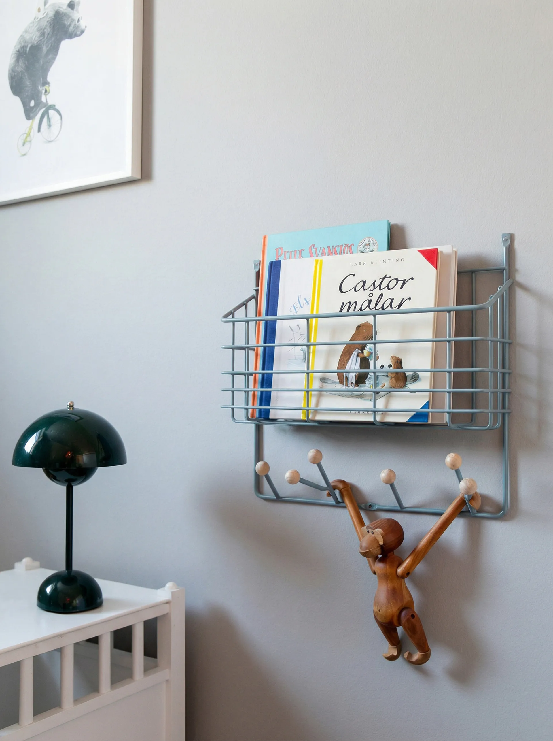 Mensola Mitten junior, Blu piccione, 38,6x35,2x8,6 cm Maze