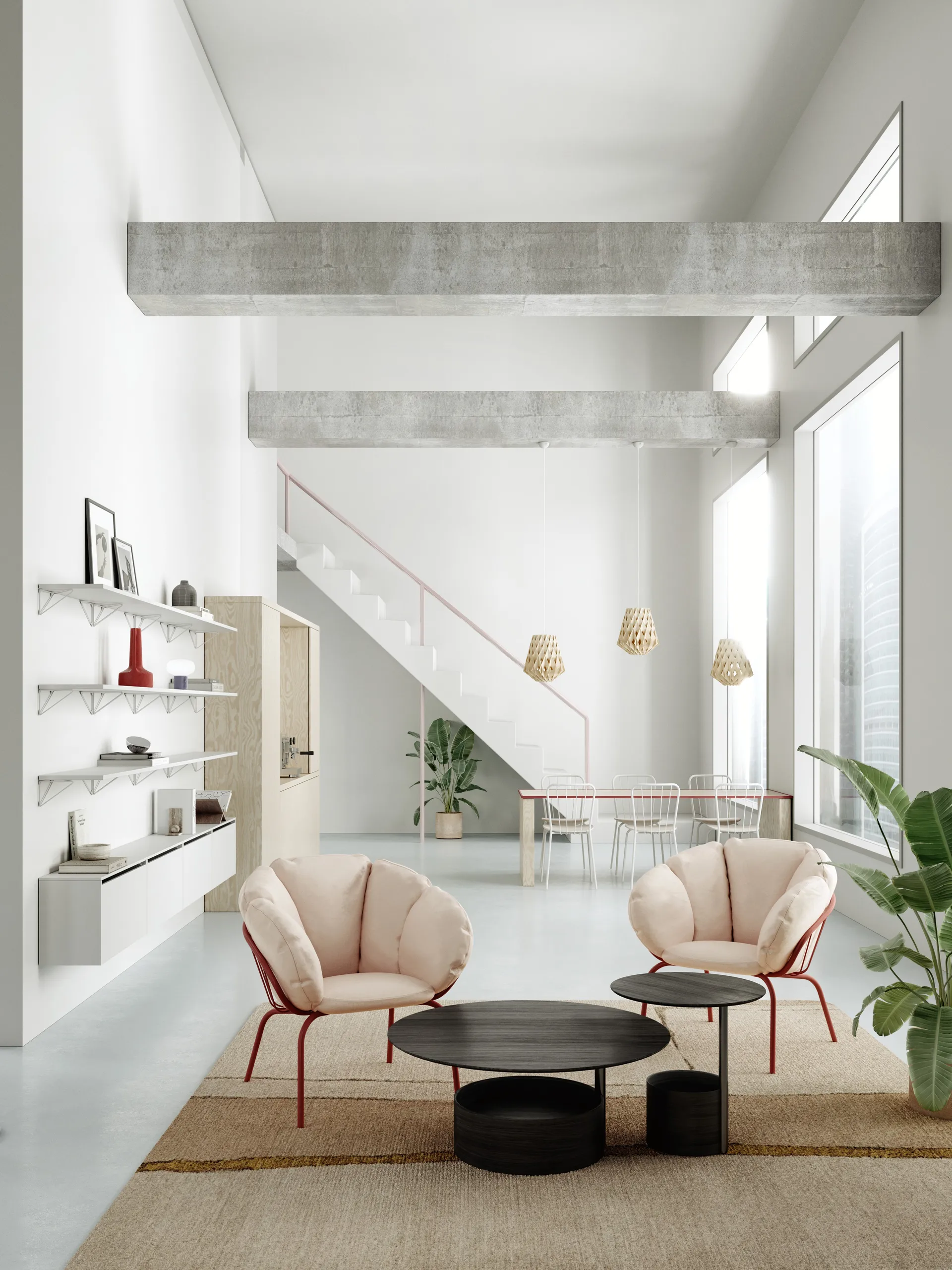 Mensola Pythagoras grande, bianco Maze