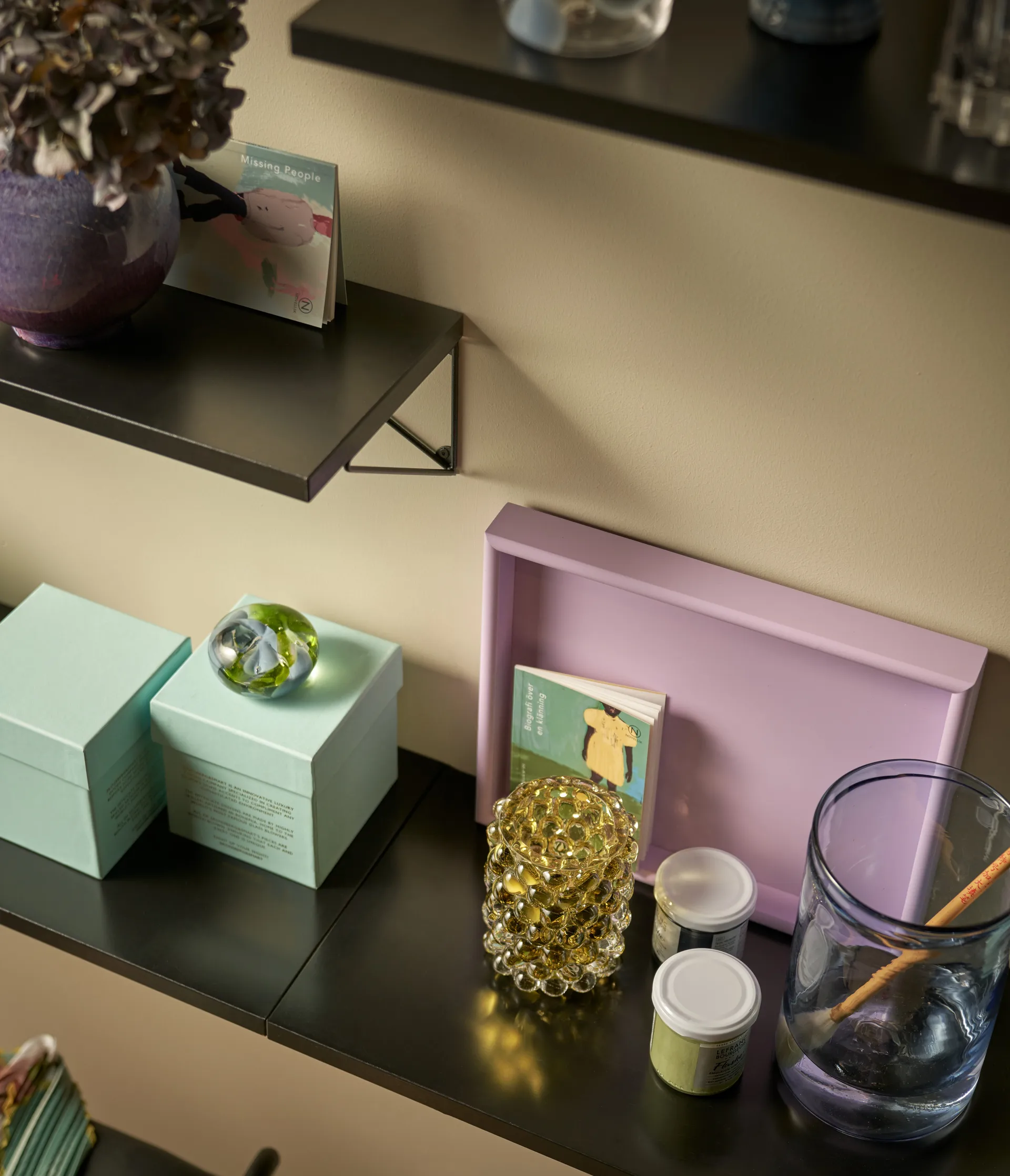 Mensola Pythagoras grande, nero Maze