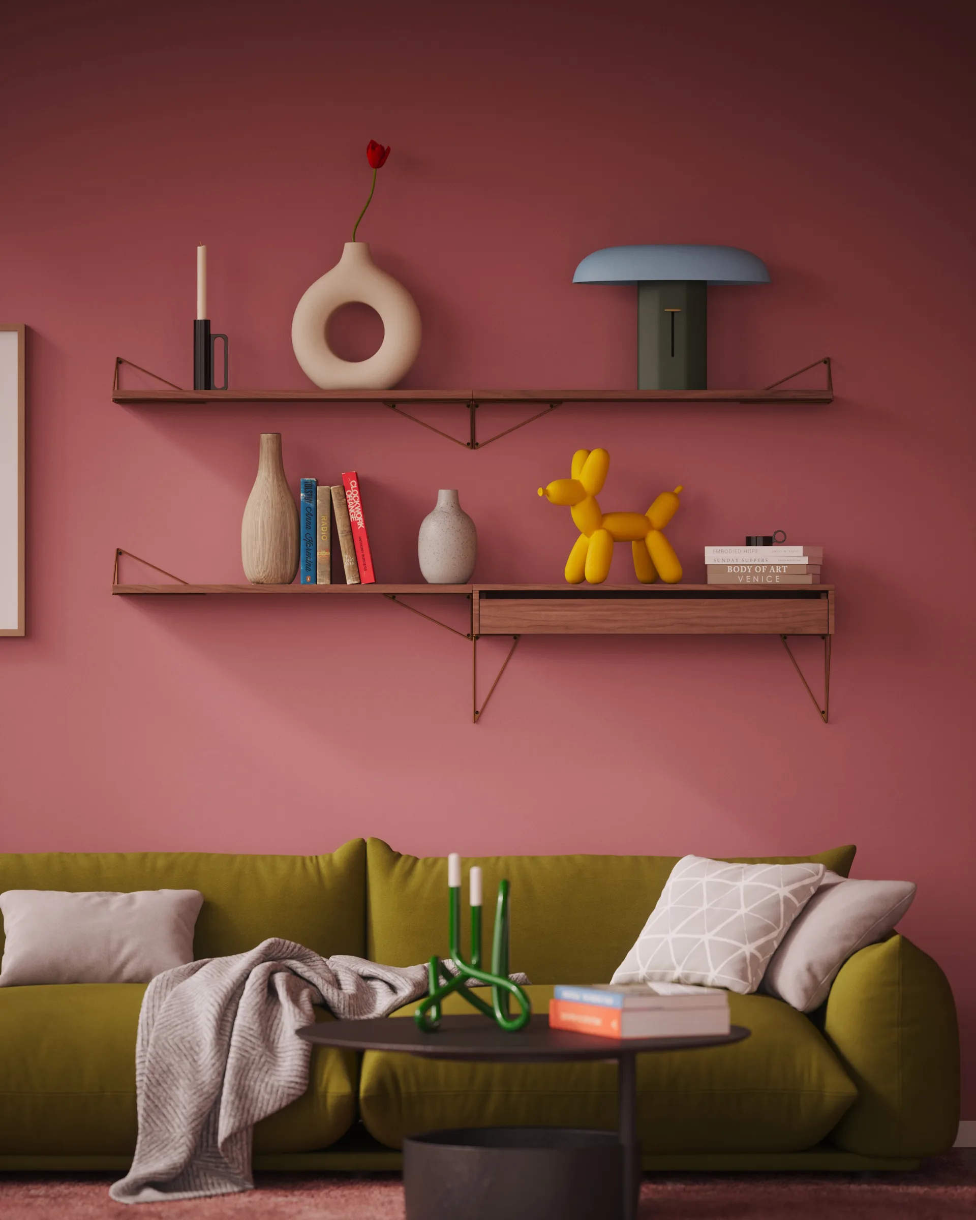 Mensola Pythagoras grande, noce Maze